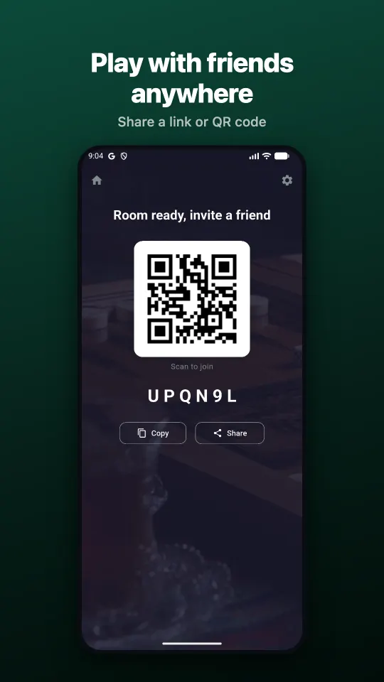 Invite friends with a link or QR code